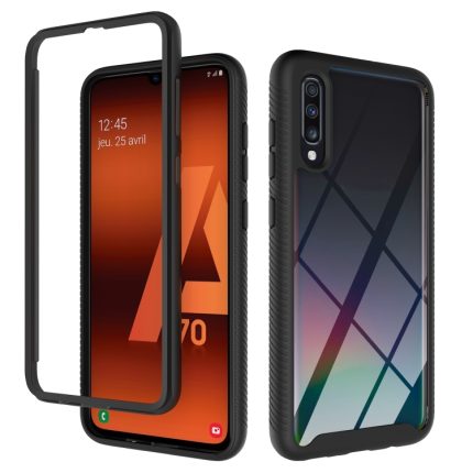 For Samsung Galaxy A70 Starry Sky Solid Color Series Shockproof PC + TPU Protective Case(Black)