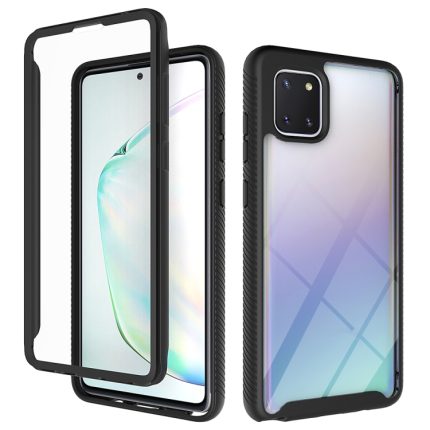 For Samsung Galaxy Note 10 Lite Starry Sky Solid Color Series Shockproof PC + TPU Protective Case(Black)