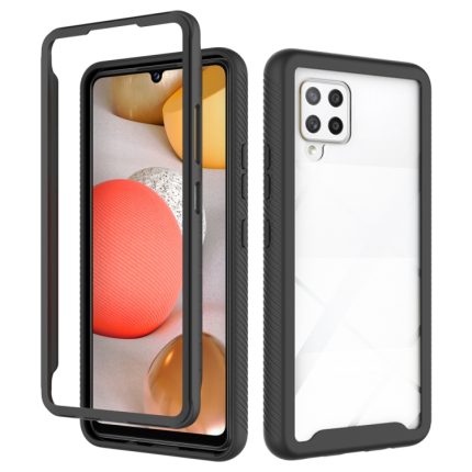 For Samsung Galaxy A42 5G Starry Sky Solid Color Series Shockproof PC + TPU Protective Case(Black)