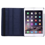 360 Degree Rotation Litchi Texture Flip Leather Case with 2 Gears Holder for iPad Air 2(Dark Blue) - Image 4
