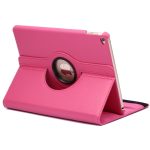 360 Degree Rotation Litchi Texture Flip Leather Case with 2 Gears Holder for iPad Air 2(Magenta)