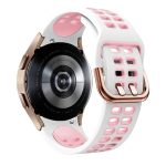 For Samsung Galaxy Watch 5 40mm 20mm Breathable Two-Color Silicone Watch Band(White+Pink) - Image 2