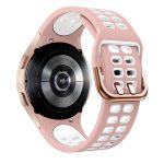 For Samsung Galaxy Watch 4 Classic 42mm 20mm Breathable Two-Color Silicone Watch Band(Pink+White) - Image 2