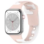 For Apple Watch Ultra 49mm Double Color Silicone Watch Band(Pink+White)