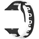 For Apple Watch Ultra 49mm Double Color Silicone Watch Band(Black+White) - Image 2