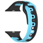 For Apple Watch Ultra 49mm Double Color Silicone Watch Band(Black+Blue) - Image 2