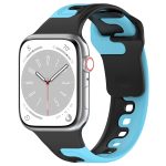 For Apple Watch 8 45mm Double Color Silicone Watch Band(Black+Blue)