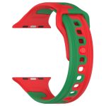 For Apple Watch 8 45mm Double Color Silicone Watch Band(Red+Green) - Image 2