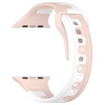 For Apple Watch 7 45mm Double Color Silicone Watch Band(Pink+White) - Image 2