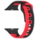 For Apple Watch 7 45mm Double Color Silicone Watch Band(Black+Red) - Image 2