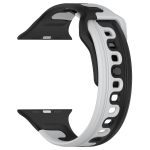 For Apple Watch 7 45mm Double Color Silicone Watch Band(Black+Grey) - Image 2