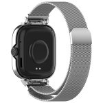 For Redmi Watch 4 Milan Magnetic Steel Mesh Watch Band + Watch Metal Frame(Silver) - Image 2