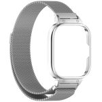 For Redmi Watch 4 Milan Magnetic Steel Mesh Watch Band + Watch Metal Frame(Silver) - Image 4