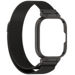 For Redmi Watch 4 Milan Magnetic Steel Mesh Watch Band + Watch Metal Frame(Black) - Image 4