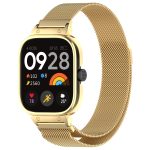 For Redmi Watch 4 Milan Magnetic Steel Mesh Watch Band + Watch Metal Frame(Gold)