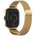 For Redmi Watch 4 Milan Magnetic Steel Mesh Watch Band + Watch Metal Frame(Gold) - Image 2