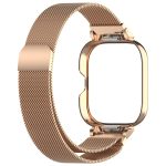 For Redmi Watch 4 Milan Magnetic Steel Mesh Watch Band + Watch Metal Frame(Rose Gold) - Image 3