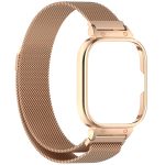 For Redmi Watch 4 Milan Magnetic Steel Mesh Watch Band + Watch Metal Frame(Rose Gold) - Image 4