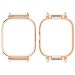For Redmi Watch 4 Metal Frame Watch Protective Case(Rose Gold)
