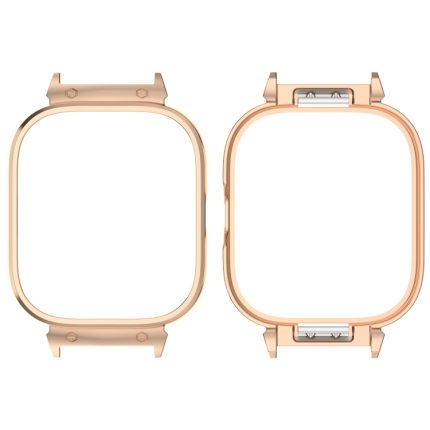 For Redmi Watch 4 Metal Frame Watch Protective Case(Rose Gold)