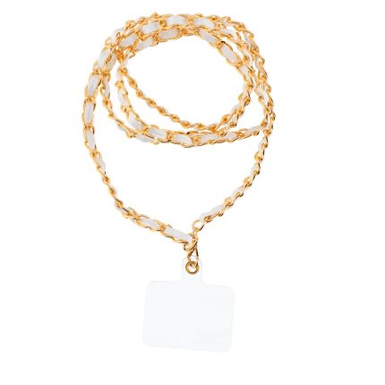 Κρεμαστό τηλέφωνο STRAP / μήκος σχοινιού 116 cm (58 cm στη θηλιά) / γύρω από το λαιμό - λευκό