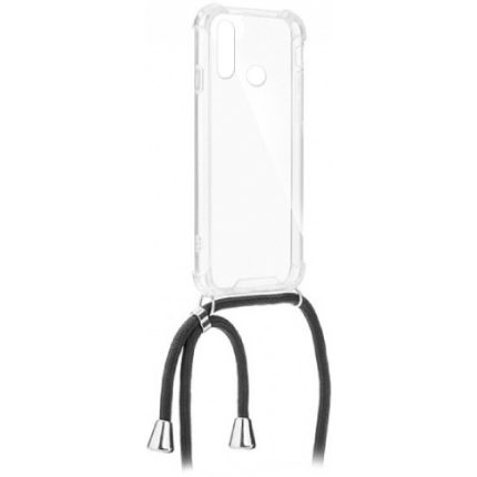 Θήκη Σιλικόνης Forcell Cord Back Cover με Κορδόνι Διάφανη/ΜΑΥΡΟ ΚΟΡΔΟΝΙ (HUAWEI P20 LITE)