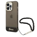 Guess Translucent Pearl Strap Back Cover Πλαστικό Μαύρο / Διάφανο (iPhone 14 Pro)