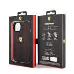 Ferrari PU Leather Perforated Case for iPhone 14 Red