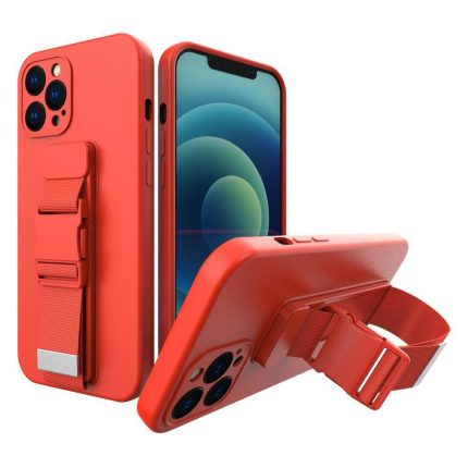 Rope Wallet Σιλικόνης με Λουράκι Κόκκινο (Galaxy S20+)