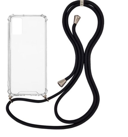 Θήκη Σιλικόνης με Μαύρο Κορδόνι  Samsung Galaxy S20 Plus /ΔΙΑΦΑΝΕΣ