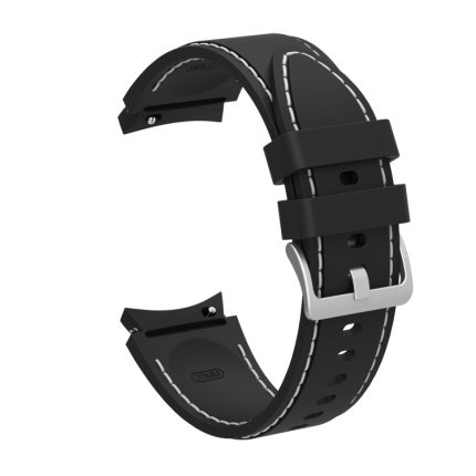 For Samsung Galaxy Watch4 / Watch4 Classic Silicone Stitching Watch Band(Black White)