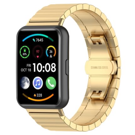 Για Huawei Watch Fit 2 One-bead Metal Stainless Steel Watch Band(Χρυσός)