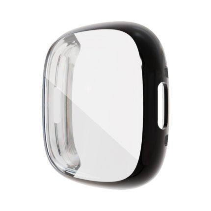 Για Fitbit Versa 4 / Sense 2 Ηλεκτρολυτική Θήκη Ρολογιού TPU Πλήρους Κάλυψης (Μαύρη)