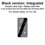 Για Xiaomi Redmi Note 12 Pro 4G imak υψηλής ευκρίνειας ενσωματωμένο γυάλινο φακό ταινία μαύρη έκδοση - Image 2