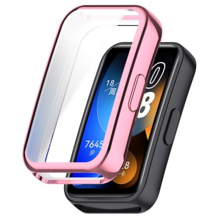 For Huawei Band 8 Full Coverage TPU Electroplating Watch Protective Case(Pink)