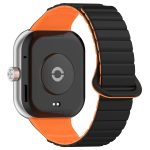 For Xiaomi Mi Band 8 Pro / Redmi Watch 4 Two Color Magnetic Silicone Watch Band(Black Orange) - Image 2