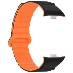 For Xiaomi Mi Band 8 Pro / Redmi Watch 4 Two Color Magnetic Silicone Watch Band(Black Orange) - Image 3