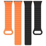 For Xiaomi Mi Band 8 Pro / Redmi Watch 4 Two Color Magnetic Silicone Watch Band(Black Orange) - Image 4