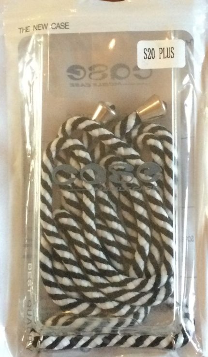 BACK COVER ΓΙΑ SAMSUNG S20+ TRANSPARENT ΜΕ ΑΣΠΡΟ/ΜΑΥΡΟ ΚΟΡΔΟΝΙ