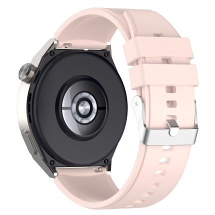 Για Huawei Watch GT3 42mm 20mm - Για Huawei Watch GT2 42mm / Watch 2 20mm - Για Honor Magic Watch 2 42mm 20mm Προεξέχουσα κεφαλή λουράκι σιλικόνης 20mm Ασημένια πόρπη (PINK)