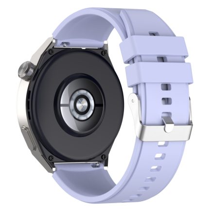 Για Huawei Watch GT3 42mm 20mm - Για Huawei Watch GT2 42mm / Watch 2 20mm - Για Honor Magic Watch 2 42mm 20mm Προεξέχουσα κεφαλή λουράκι σιλικόνης 20mm Ασημένια πόρπη (PURPLE)