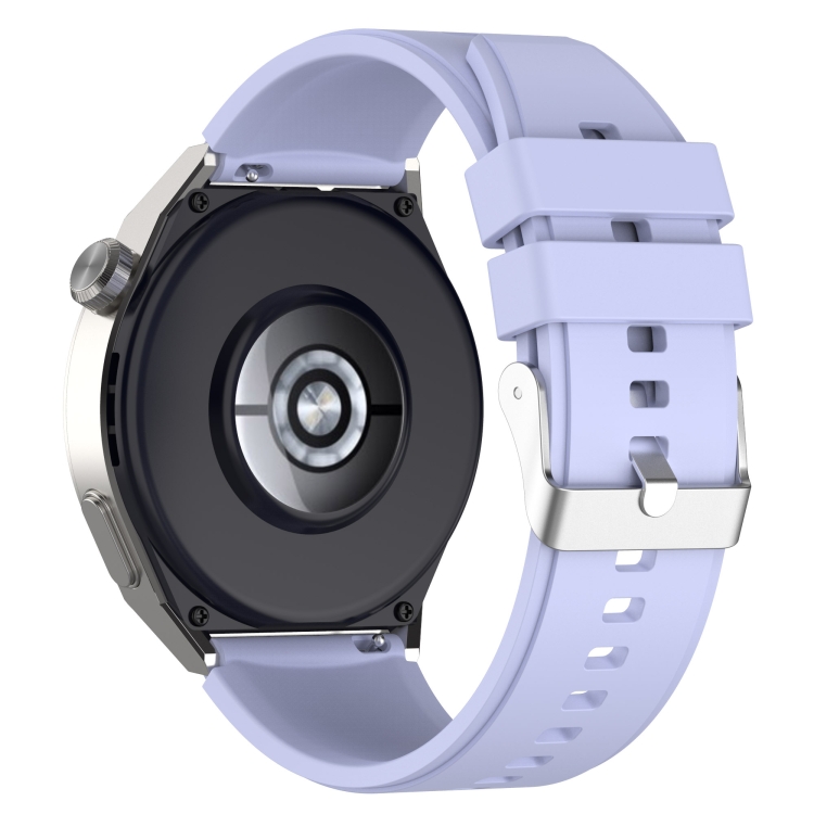 SYA001905908H_1 Για Huawei Watch GT3 42mm 20mm - Για Huawei Watch GT2 42mm / Watch 2 20mm - Για Honor Magic Watch 2 42mm 20mm Προεξέχουσα κεφαλή λουράκι σιλικόνης 20mm Ασημένια πόρπη (PURPLE) - Image 1