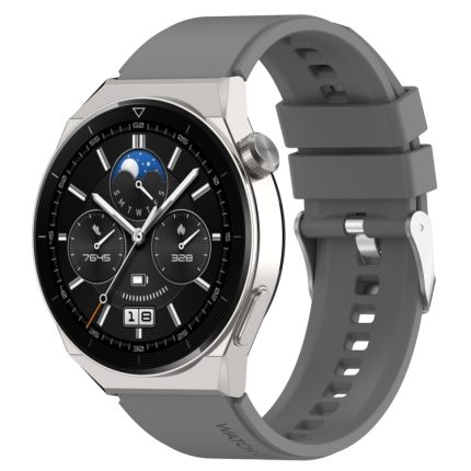 Για Huawei Watch GT3 42mm 20mm - Για Huawei Watch GT2 42mm / Watch 2 20mm - Για Honor Magic Watch 2 42mm 20mm Προεξέχουσα κεφαλή λουράκι σιλικόνης 20mm Ασημένια πόρπη (GRAY)
