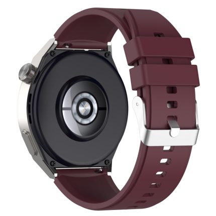 Για Huawei Watch GT3 42mm 20mm - Για Huawei Watch GT2 42mm / Watch 2 20mm - Για Honor Magic Watch 2 42mm 20mm Προεξέχουσα κεφαλή λουράκι σιλικόνης 20mm Ασημένια πόρπη (WINE RED)
