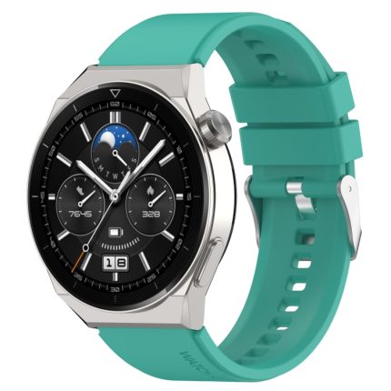 Για Huawei Watch GT3 42mm 20mm - Για Huawei Watch GT2 42mm / Watch 2 20mm - Για Honor Magic Watch 2 42mm 20mm Προεξέχουσα κεφαλή λουράκι σιλικόνης 20mm Ασημένια πόρπη (TEAL GREEN)