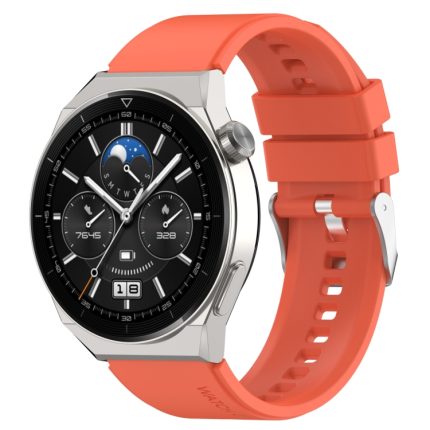 Για Huawei Watch GT3 42mm 20mm - Για Huawei Watch GT2 42mm / Watch 2 20mm - Για Honor Magic Watch 2 42mm 20mm Προεξέχουσα κεφαλή λουράκι σιλικόνης 20mm Ασημένια πόρπη (ORANGE)