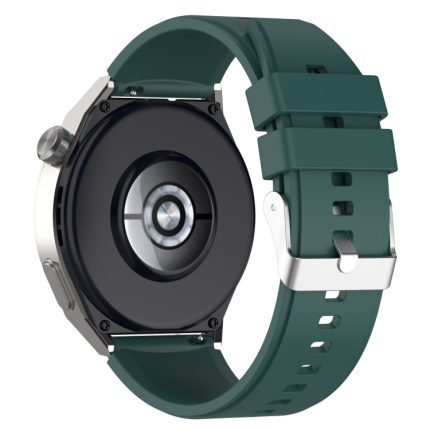 Για Huawei Watch GT3 42mm 20mm - Για Huawei Watch GT2 42mm / Watch 2 20mm - Για Honor Magic Watch 2 42mm 20mm Προεξέχουσα κεφαλή λουράκι σιλικόνης 20mm Ασημένια πόρπη (DARK GREEN)
