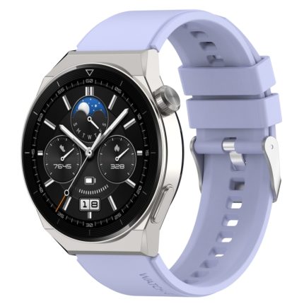 Για Huawei Watch GT3 42mm 20mm - Για Huawei Watch GT2 42mm / Watch 2 20mm - Για Honor Magic Watch 2 42mm 20mm Προεξέχουσα κεφαλή λουράκι σιλικόνης 20mm Ασημένια πόρπη (PURPLE)