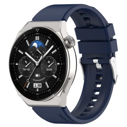 Για Huawei Watch GT3 42mm 20mm - Για Huawei Watch GT2 42mm / Watch 2 20mm - Για Honor Magic Watch 2 42mm 20mm Προεξέχουσα κεφαλή λουράκι σιλικόνης 20mm Ασημένια πόρπη (NAVY BLUE)
