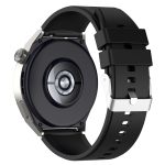 For Honor Magic Watch 2 Προεξέχον κεφαλή 42mm 20mm λουράκι σιλικόνης Ασημένια πόρπη (Μαύρη)